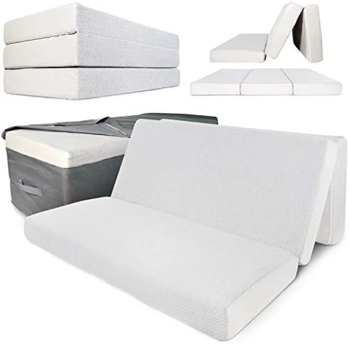 Portable Mattress - Folding Memory Foam Guest Fold Up Bed W/Case | Tri-Fold (6 Inch) Travel Away Floor, Futon & Camp Cot Topper For Fast Trifold Foldable (Fold-Up & Fold-Out) Sleep Comfort (Twin) 9 Portable Mattress - Folding Memory Foam Guest Fold Up Bed W/Case | Tri-Fold (6 Inch) Travel Away Floor, Futon & Camp Cot Topper For Fast Trifold Foldable (Fold-Up & Fold-Out) Sleep Comfort (Twin) - Image 7