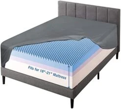 Queen Fitted Sheet Only,21 Inch Extra Deep Pocket White Bottom Bed Sheet, Soft Breathable,Stay In Place,for Pillow Top Mattress Thick Mattress -Delta Children Shop 41nkzkfrB0L. AC