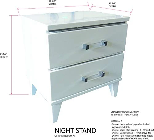 – Madison 6-Piece Queen Size White Bedroom Set. Bed, Dresser, Mirror, Chest & 2 Nightstands 6 – Madison 6-Piece Queen Size White Bedroom Set. Bed, Dresser, Mirror, Chest & 2 Nightstands - Image 4