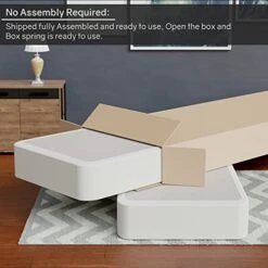8” Fully Assembled High Profile Foundation, Durable Split Wood Traditional Wooden Frame, Sturdy Bedding Mattress Box Springs, King, White -Delta Children Shop 41nr3E4MoHL