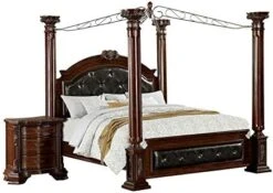 Of America FOA Eckel 2pc Brown Cherry Solid Wood Bedroom Set - King + Nightstand -Delta Children Shop 41o4dwMmTCL. AC 1