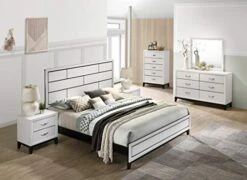 Stout Contemporary Panel Bedroom Set With King Bed, Dresser, Mirror, 2 Night Stands, Chest, White -Delta Children Shop 41o8oLFE6ML