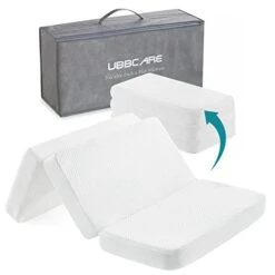 UBBCARE Waterproof Pack And Play Mattress, Portable Crib Mattress For Babies And Toddlers, Memory Foam 38 X 26 X 3 Inches Dual Sided Mattress, Washable Cover & Storage Bag