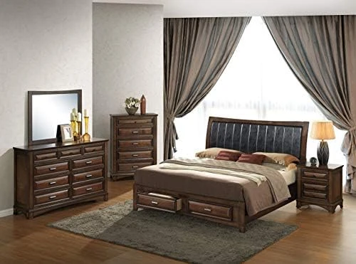 Broval 179 Light Espresso Finish King Storage Bed, Dresser, Mirror, Night Stand, Chest Wood Bed Room Set 10 Broval 179 Light Espresso Finish King Storage Bed, Dresser, Mirror, Night Stand, Chest Wood Bed Room Set - Image 8