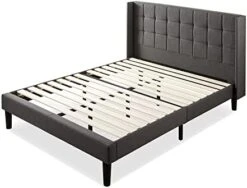 INUS Dori Upholstered Platform Bed Frame With Wingback Headboard / Mattress Foundation / Wood Slat Support / No Box Spring Needed / Easy Assembly, King -Delta Children Shop 41pKJmTmkaL. AC