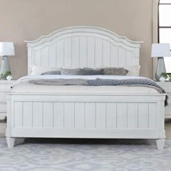 Saline Wood Camelback Planked Queen Bed With Dresser, Mirror, Two Nightstands, White 9 Saline Wood Camelback Planked Queen Bed With Dresser, Mirror, Two Nightstands, White -Delta Children Shop 41paQYVaCYL