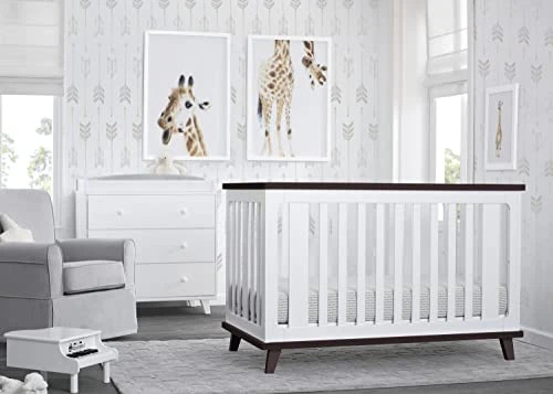 Delta Children Ava 3-in-1 Convertible Baby Crib, Greenguard Gold Certified, White/Black Espresso 3 Delta Children Ava 3-in-1 Convertible Baby Crib, Greenguard Gold Certified, White/Black Espresso