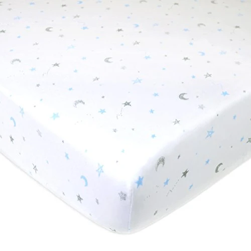 American Baby Company Printed 100% Cotton Jersey Knit Fitted Crib Sheet For Standard Crib And Toddler Mattresses, Grey Stars And Moon, 1 Count (Pack Of 1) (Pack Of 1) 15 American Baby Company Printed 100% Cotton Jersey Knit Fitted Crib Sheet For Standard Crib And Toddler Mattresses, Grey Stars And Moon, 1 Count (Pack Of 1) (Pack Of 1) - Image 13