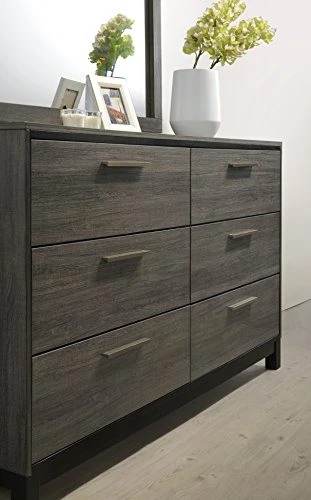 Ioana 187 Antique Grey Finish Wood Bed Room Set, Queen Size Bed, Dresser, Mirror, 2 Night Stands 7 Ioana 187 Antique Grey Finish Wood Bed Room Set, Queen Size Bed, Dresser, Mirror, 2 Night Stands - Image 5