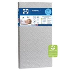 Sealy Butterfly Breathable Knit Waterproof Baby Crib And Toddler Mattress - CERTIPUR-US Certified Foam - Made In USA, 52"x28" -Delta Children Shop 41rn8G21hDL