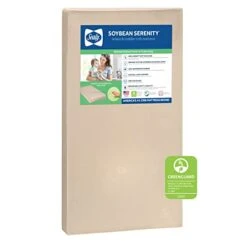 Sealy Soybean Serenity Foam-Core Waterproof Baby Crib And Toddler Mattress - Lightweight Soybean Foam-Core - Made In USA, 52"x28"