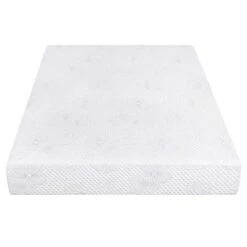 8 Inch Ventilated Convolution Memory Foam Mattress, Twin, White