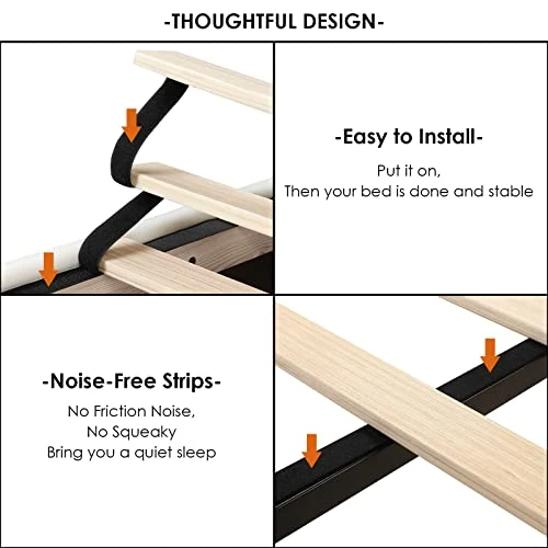 Ull Upholstered Smart LED Bed Frame With Adjustable Elegant Flowers Headboard, Platform Bed Frame Full Size With Wooden Slats Support, No Box Spring Needed, Easy Assembly, Beige 6 Ull Upholstered Smart LED Bed Frame With Adjustable Elegant Flowers Headboard, Platform Bed Frame Full Size With Wooden Slats Support, No Box Spring Needed, Easy Assembly, Beige - Image 4
