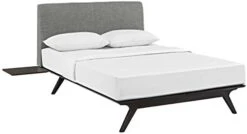 Tracy Mid-Century Modern Wood Platform Queen Bed With Two Nightstands In Cappuccino Gray -Delta Children Shop 41t5BQcHGEL. AC