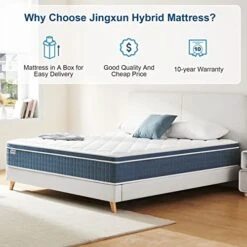 Queen Mattress,Jingxun 10 Inch Hybrid Mattress With Gel Memory Foam,Motion Isolation Individually Wrapped Pocket Coils Mattress,Pressure Relief,Back Pain Relief& Cooling Queen Bed, Queen Size Mattress -Delta Children Shop 41tIKysfuCL