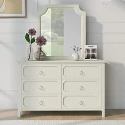 6 Pieces King Bedroom Sets, Rubber Wood King Size Platform Bed With Nightstand*2, Chest, Mirror And Dresser, Simple Style Wooden Bedroom Furniture Set For Teens Adults, Milky White 19 6 Pieces King Bedroom Sets, Rubber Wood King Size Platform Bed With Nightstand*2, Chest, Mirror And Dresser, Simple Style Wooden Bedroom Furniture Set For Teens Adults, Milky White -Delta Children Shop 41tP9ajUW8L 1