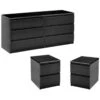 3 Piece Bedroom Set With 6-Drawer Double Dresser And Two Night Stands In Black Woodgrain -Delta Children Shop 41tpJajkNCL