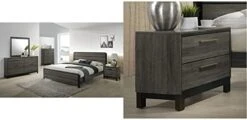 Ioana 187 Antique Grey Finish Wood Bed Room Set, Queen Size Bed, Dresser, Mirror, Night Stand, Chest & Loana Wood 2-Drawer Nightstand, Antique Grey -Delta Children Shop 41uCPUCCtDL. AC 1