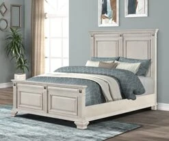 Va Wood Bedroom Set, Queen Panel Bed, Dresser, Mirror, Two Nightstands, Distressed Parchment 10 Va Wood Bedroom Set, Queen Panel Bed, Dresser, Mirror, Two Nightstands, Distressed Parchment -Delta Children Shop 41uH53RruBL