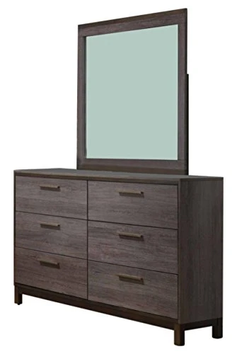 - 6-Piece Antique Grey Wood Queen Size Bedroom Set. Bed, Dresser, Mirror, Chest & 2 Night Stands 4 - 6-Piece Antique Grey Wood Queen Size Bedroom Set. Bed, Dresser, Mirror, Chest & 2 Night Stands - Image 2
