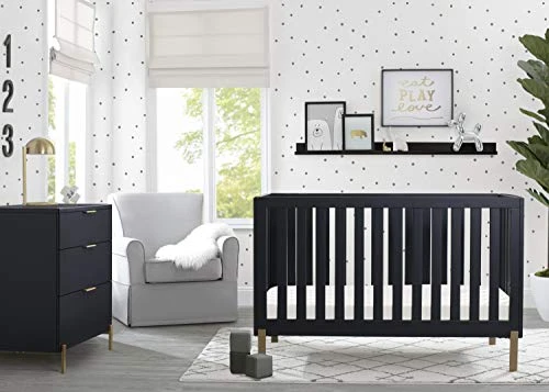 Delta Children Hendrix 4-in-1 Convertible Crib, Greenguard Gold Certified, Midnight Grey/Bronze 4 Delta Children Hendrix 4-in-1 Convertible Crib, Greenguard Gold Certified, Midnight Grey/Bronze - Image 2