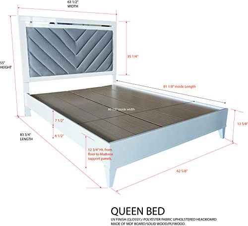 – Madison 6-Piece Queen Size White Bedroom Set. Bed, Dresser, Mirror, Chest & 2 Nightstands 4 – Madison 6-Piece Queen Size White Bedroom Set. Bed, Dresser, Mirror, Chest & 2 Nightstands - Image 2