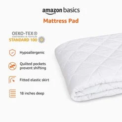 Amazon Basics Hypoallergenic Quilted Mattress Topper, Mattress Pad, 18 Inches Deep, Twin XL 18 Amazon Basics Hypoallergenic Quilted Mattress Topper, Mattress Pad, 18 Inches Deep, Twin XL -Delta Children Shop 41vrWTr5wzL