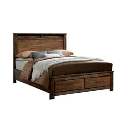 Of America FOA Nangetti 3pc Antique Oak Wood Bedroom Set - Queen + Nightstand + Chest -Delta Children Shop 41vsF93xHwL
