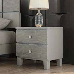 Champagne Silver 3 Pieces Bedroom Furniture Set Size, Dresser, Night Stand, Easy Assemble, Queen Bed+2 NightstandS -Delta Children Shop 41w2U4wKRUL. AC
