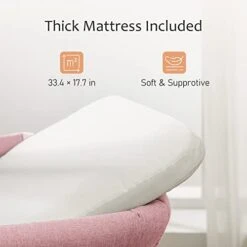 Cuddor Bedside Bassinet For Baby, Bedside Sleeper With Wheels, Heigt Adjustable, With Mosquito Nets, Large Storage Bag, For Infant/Baby/Newborn - Pink -Delta Children Shop 41w7wqckVuL