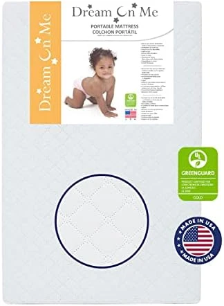 Dream On Me Holly 3” Fiber Portable, Greenguard Gold Certified, Waterproof Vinyl Cover, Lightweight Mini Crib Mattress, White 9 Dream On Me Holly 3” Fiber Portable, Greenguard Gold Certified, Waterproof Vinyl Cover, Lightweight Mini Crib Mattress, White - Image 7