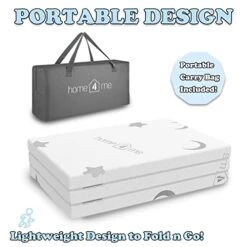 Home4me Pack And Play Mattress 38" X 26"x 2.4'', Portable Trifold Pack N Play Mattress Pad, Waterproof Dual Sided (Firm&Soft) Mini Crib Mattress, Toddler Memory Foam Mattress Pad For Play Pen -Delta Children Shop 41y4ShYjiDL