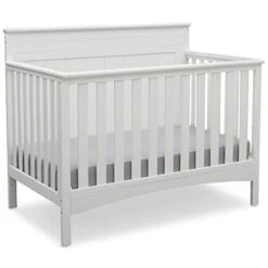 Delta Children Fancy 4-in-1 Convertible Baby Crib - Greenguard Gold Certified, Bianca White -Delta Children Shop 41yTp7p7ROL 1