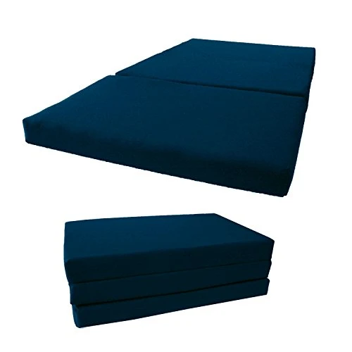 Shikibuton Tri Fold Foam Beds, Tri-Fold Bed, High Density 1.8 Lbs Foam, Twin Size, Full, Queen Folding Mattresses. (Full Size 4x54x75, Navy Blue) 3 Shikibuton Tri Fold Foam Beds, Tri-Fold Bed, High Density 1.8 Lbs Foam, Twin Size, Full, Queen Folding Mattresses. (Full Size 4x54x75, Navy Blue)