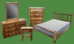 - Torched Log Bedroom Suite - Queen - 5pc