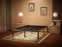 16 Inch Metal Platform Bed Frame / 3,500 Lbs Heavy Duty Steel Slat Easy Assembly Mattress Foundation/Noise Free/Box Spring Replacement, Queen -Delta Children Shop 41zO6fDQT3L. AC 2