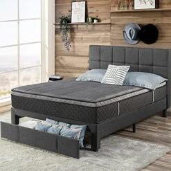 INUS Lottie Upholstered Platform Bed Frame / Mattress Foundation / Wood Slat Support / No Box Spring Needed / Easy Assembly, Grey, Twin 26 INUS Lottie Upholstered Platform Bed Frame / Mattress Foundation / Wood Slat Support / No Box Spring Needed / Easy Assembly, Grey, Twin -Delta Children Shop 51 Brkzwl6L. AC