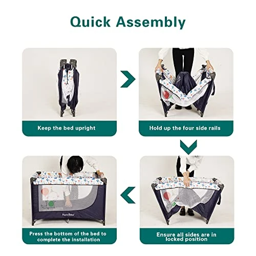 Pamo Babe Portable Crib Baby Playpen With Mattress And Carry Bag (Blue) 7 Pamo Babe Portable Crib Baby Playpen With Mattress And Carry Bag (Blue) - Image 5