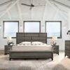 Stout Panel King Size Bedroom Set With Bed, Dresser, Mirror, 2 Night Stands, Chest, Grey -Delta Children Shop 511dodfeSZL