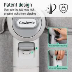 Cowiewie Baby Bassinets With Universal Wheels With Brakes Co Sleeper Bassinet With Storage, Double-Lock Patent Design; 7-Level Height Adjustable, Include Rebound Mattress 6 Cowiewie Baby Bassinets With Universal Wheels With Brakes Co Sleeper Bassinet With Storage, Double-Lock Patent Design; 7-Level Height Adjustable, Include Rebound Mattress -Delta Children Shop 512JJ1rxIaL