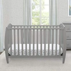 Delta Children Twinkle 4-in-1 Convertible Baby Crib, Easy To Assemble, Sustainable New Zealand Wood, Grey -Delta Children Shop 512QvvqsEqL