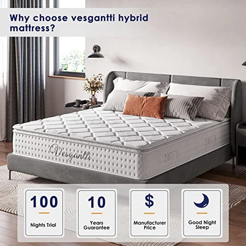10 Inch Multilayer Hybrid Twin Mattress - Multiple Sizes & Styles Available, Ergonomic Design With Memory Foam And Pocket Spring/Medium Plush Feel 5 10 Inch Multilayer Hybrid Twin Mattress - Multiple Sizes & Styles Available, Ergonomic Design With Memory Foam And Pocket Spring/Medium Plush Feel - Image 3