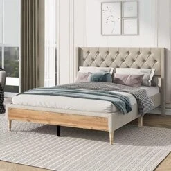 4-Pieces Modern Bedroom Set, Wooden Bedroom Furniture Sets With Queen Size Upholstered Platform Bed,2 Nightstands And 1 Storage Bench For Kids Teens Adults Bedroom -Delta Children Shop 513v8fKtElL. AC