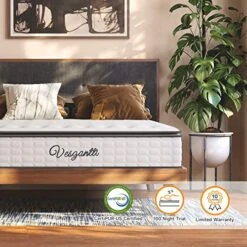 Queen Mattresses, Vesgantti 10 Inch Hybrid Queen Size Mattress In A Box, Pillow Top Queen Bed Mattress, Gel Memory Foam And Pocket Coils Innerspring Mattresses, Pressure Relief, Medium Firm Plush Feel -Delta Children Shop 5142XR4DlDL