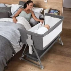 Cowiewie Baby Bassinet, Beside Sleeper For Baby Easy Folding Bedside Bassinet With Storage Basket And Wheels To Reduce Mom's Fatigue (Dark Grey) 2023 New -Delta Children Shop 514OM1RvtdL. AC
