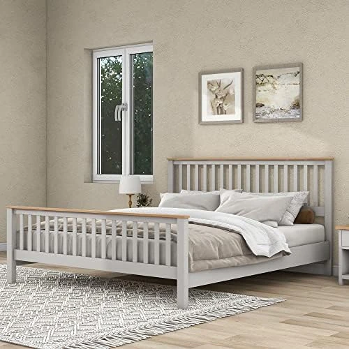 Bedroom Furniture Sets, 5 Pieces Country Gray With Oak Top Bedroom Sets, Full Wood Platform Bed Frame With 2 Nightstands, One 6-Drawer Chest, One 6-Drawer Dresser, For Boys Girls Teens, Gray 17 Bedroom Furniture Sets, 5 Pieces Country Gray With Oak Top Bedroom Sets, Full Wood Platform Bed Frame With 2 Nightstands, One 6-Drawer Chest, One 6-Drawer Dresser, For Boys Girls Teens, Gray - Image 15