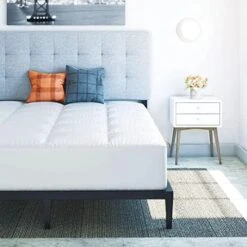 Ypoallergenic Mattress Cover- Overstuffed - Deep Pocket - Goose Down Alternative Pillow Top Mattress Topper Full - 54" W X 75" L -Delta Children Shop 515iBkSi8DL. AC 1