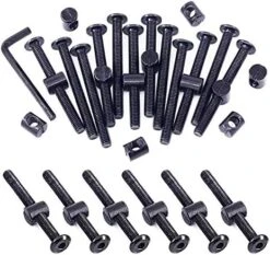 Swpeet 51Pcs Black M6 × 15mm Crib Hardware Screws, Hex Socket Head Cap Crib Baby Bed Bolt And Barrel Nuts With 1 X Allen Wrench Perfect For Furniture, Cots, Crib Screws (M6x15mm) -Delta Children Shop 515sj2J9KL. AC