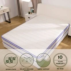 Spring Mattress Queen,10 Inch Hybrid Spring Mattresses In A Box,Pocket Spring For Motion Isolation Memory Foam For Medium Firm, Edge Support, CertiPUR-US (Queen) -Delta Children Shop 516c7wkBh4L