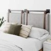 Harlow Modern Wall Mount Hanging Upholstered Headboard, Queen, Gray With Brown Faux Leather Straps 2 Harlow Modern Wall Mount Hanging Upholstered Headboard, Queen, Gray With Brown Faux Leather Straps -Delta Children Shop 516qmjepdHL